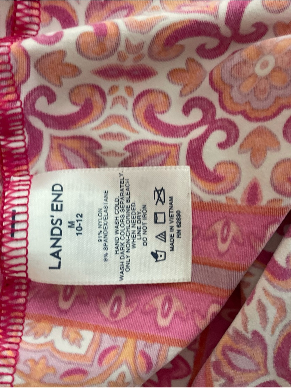 Lands End Womens Sunshade Swim Shirt Rash Guard Size M 10-12 - Picture 5 of 6